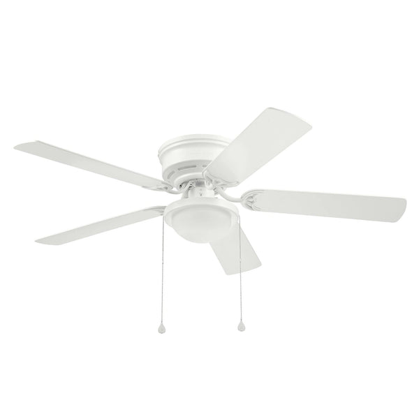 Harbor Breeze Armitage 52-in White LED Indoor Flush Mount Ceiling Fan with Light (5-Blade) 42600